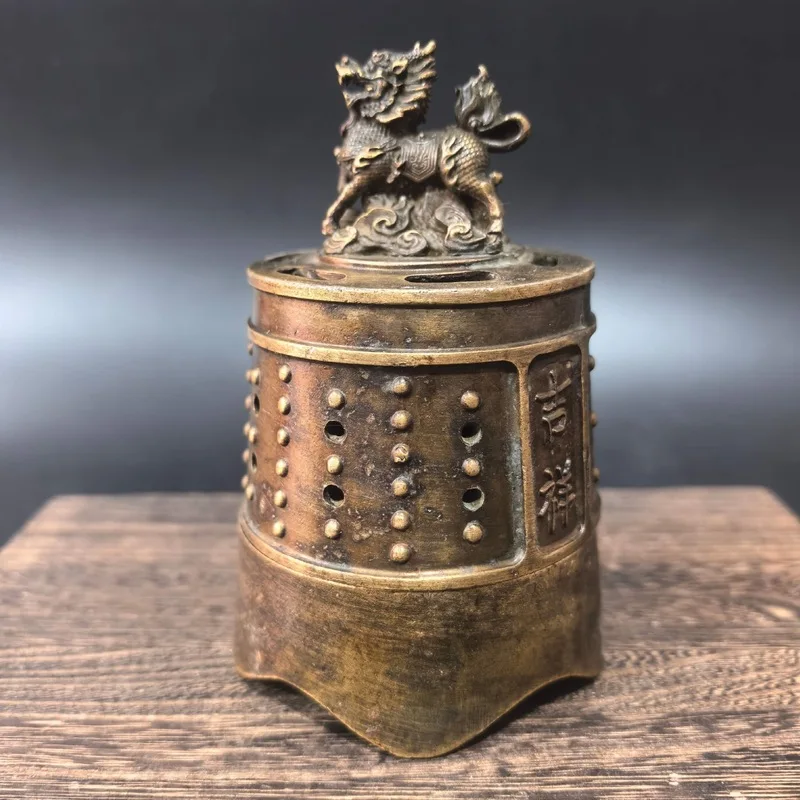 Brass Kirin Auspicious Incense , Furniture, Small Copper Burner, Craft Ornament