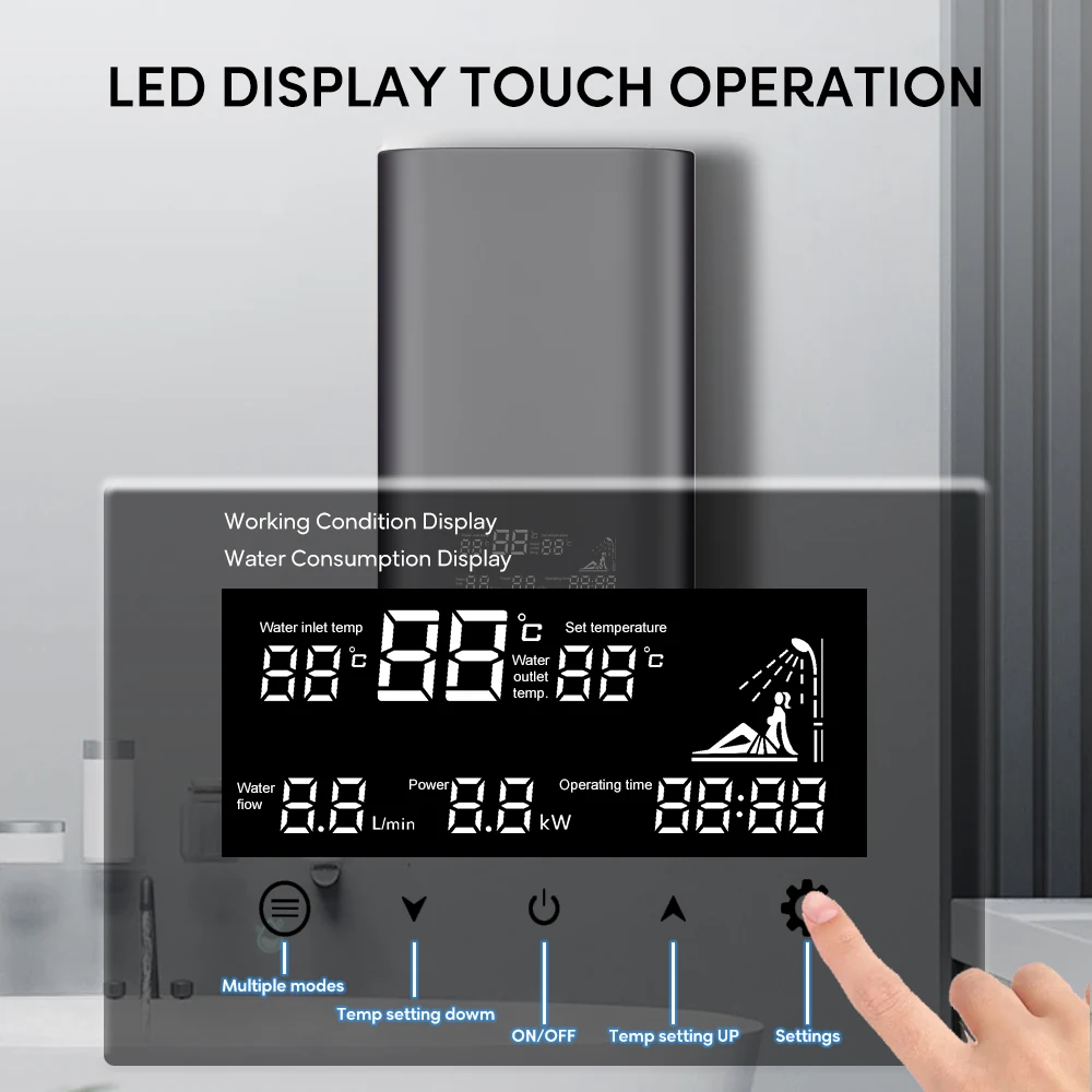 3 Phase 380V 15kW Instant Electric Water Heater for Whole House Commercial Shower