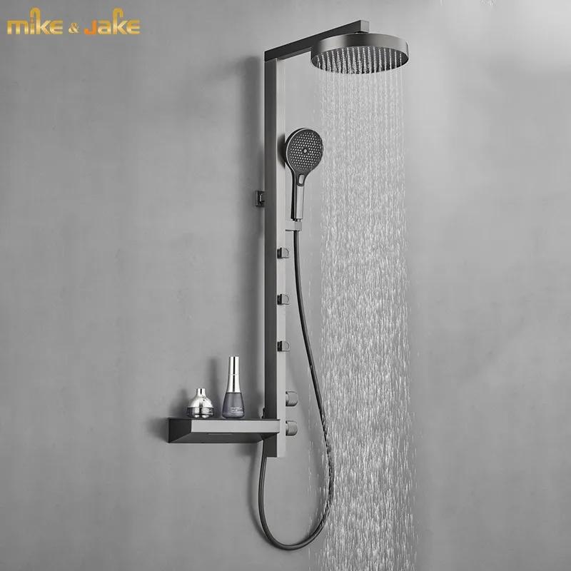 

Gunmetal Shower set faucet shower bathroom dark gray shower system Rainfall shower furniture set shower mixer 10inch shower head