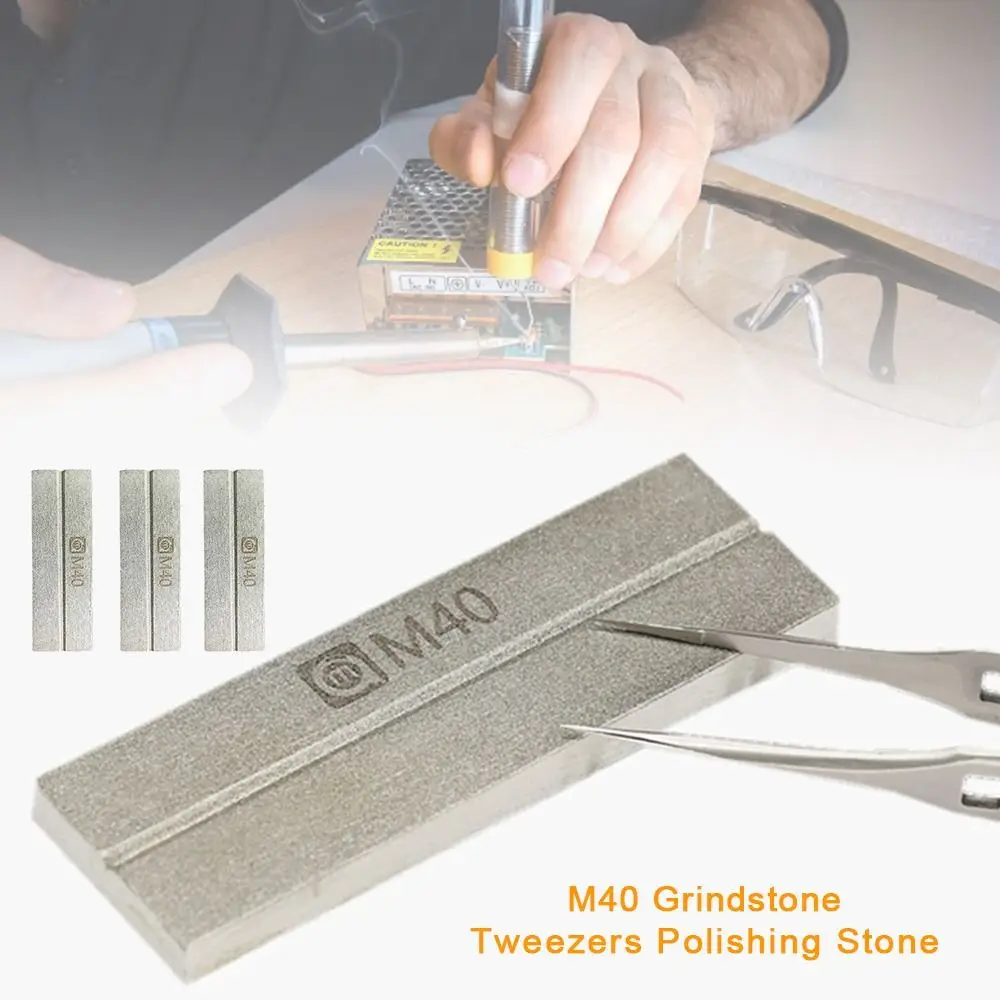 Repairing M40 Grindstone Durable Double-sided Trimming Tweezers Grinder Tweezers Polishing Stone Polishing Repair Tool