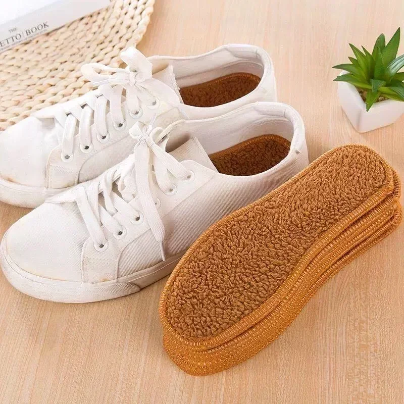 Winter Alpaca Wool Insoles Soft Plush Warm Thicken Foot Thermal Shoe Insole for Women Men Breathable Winter Soft Thermal Insoles