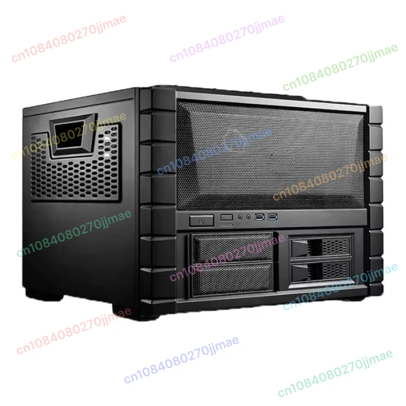 Computer Case ATX Motherboard Horizontal Layout Dual Fan Gaming Chassis