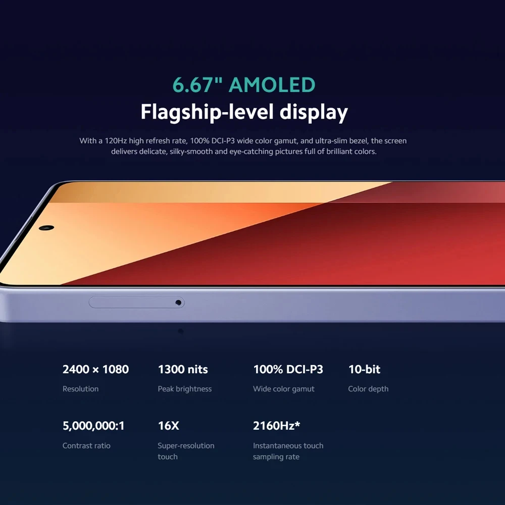 샤오미 레드미 스마트폰, NFC, 글로벌 버전, Mediatek Helio G99 울트라, 6.67 인치 AMOLED 디스플레이, 120Hz, 노트 13 프로, 4G, 256 GB, 512GB