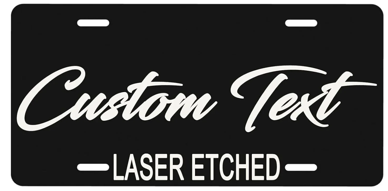 

Personalized Custom License Plates for Front of Car,Laser Engraved Aluminum Metal License Plate,Novelty Car Tag with Text