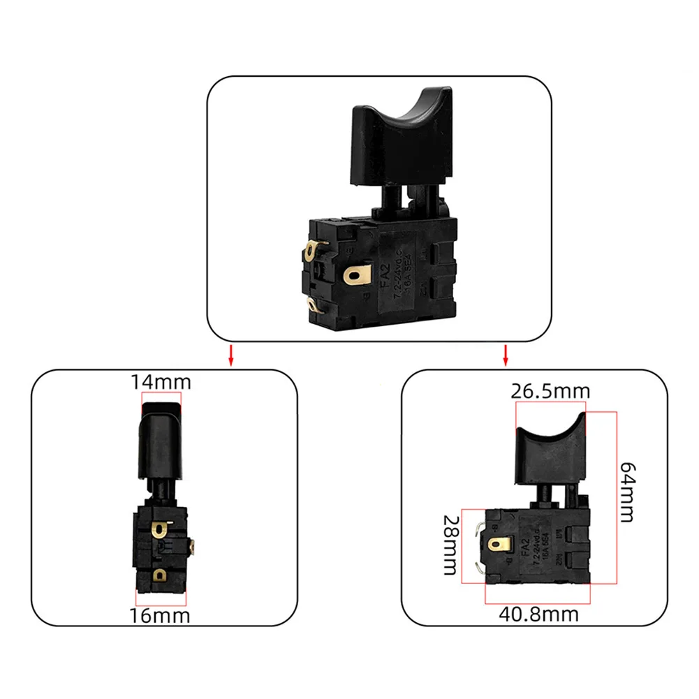 Trigger Switch 16A 5E4 for Speed Control Electric Blower with For Lithium Battery DC 7 2 24V Plastic Construction