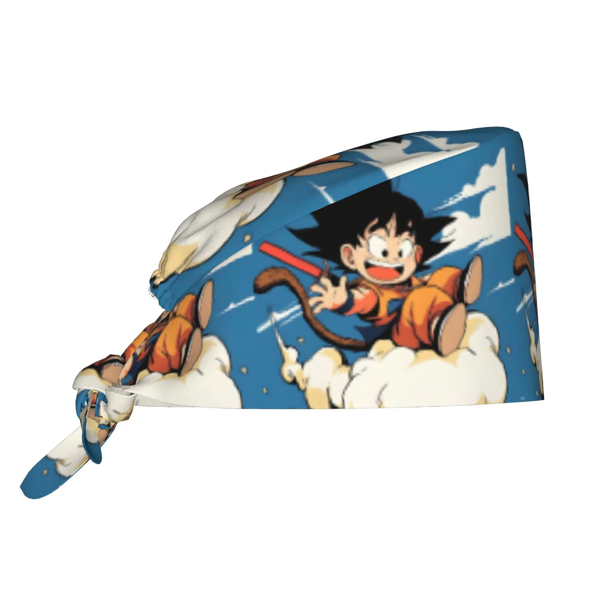 Gorro Quirúrgico Transpirable con Diseño de Goku de Dragon Ball Z, Gorro Médico Unisex para Enfermeras, Gorro de Trabajo con Diseño Clásico de Cómic