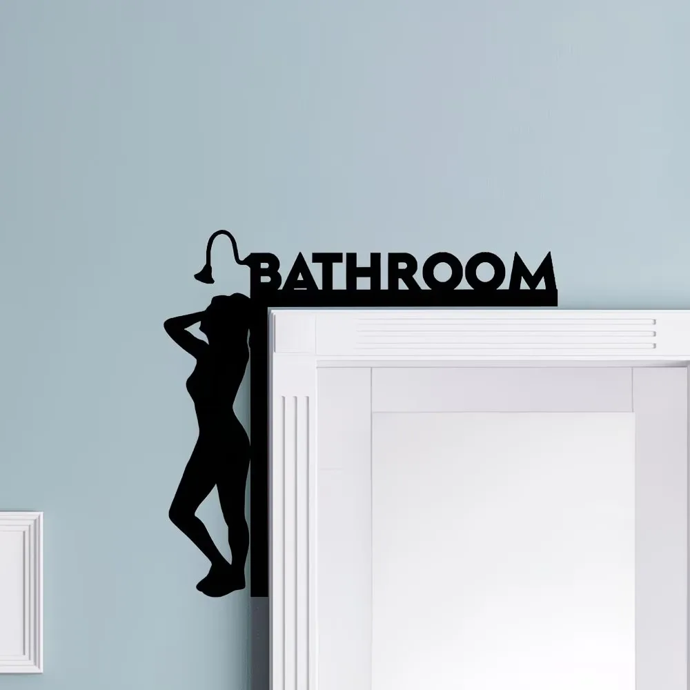 

Индивидуальное настенное украшение для ванной комнаты - элегантный силуэт женщины, современный декор для женских пространств