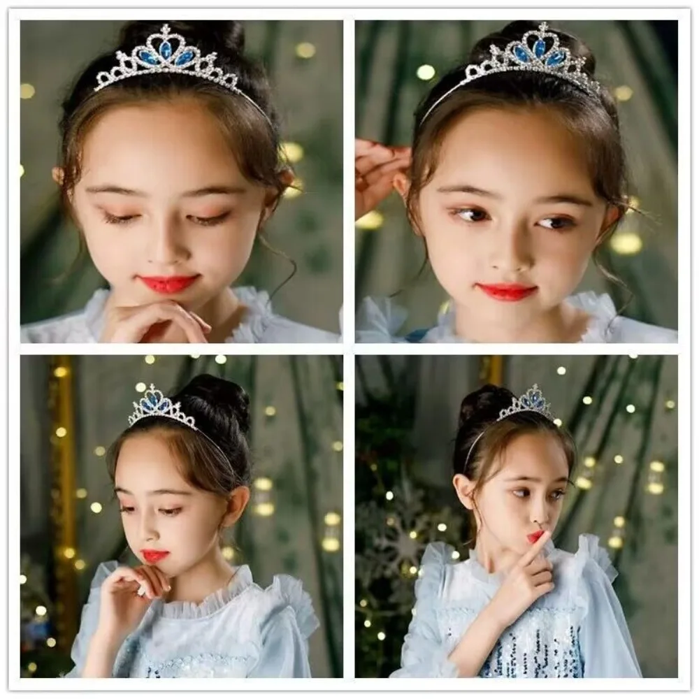 أزياء سبيكة الأميرة عقال للرأس على شكل تاج عيد ميلاد اكسسوارات الشعر مجوهرات الأميرة عقال رباط شعر حجر الراين تيارا