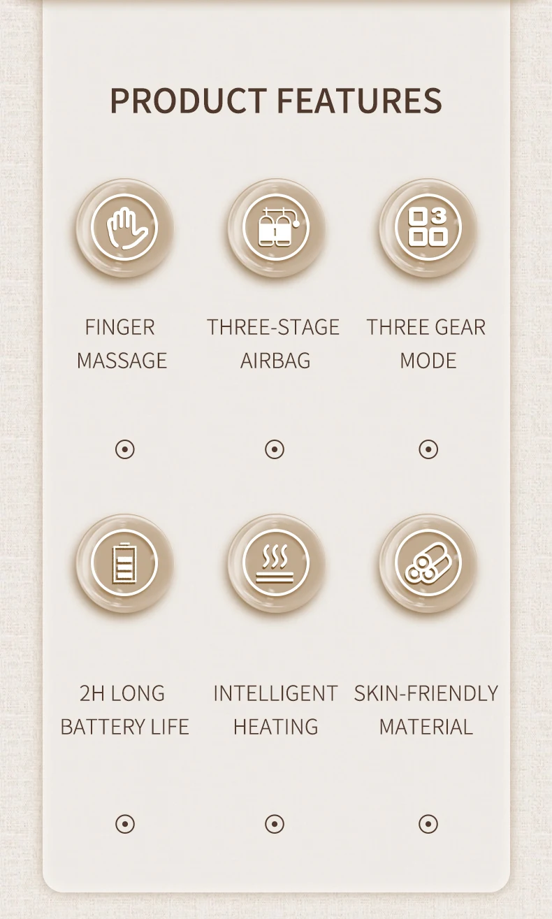 Handmassagegerät mit Luftkissen, 5 Intensitätsstufen, Luftdruckmassage für Finger, Handgelenk und Handfläche, Vibrationshandschuh zur Entspannung der Handmuskulatur, Geschenk für Männer und Frauen. – Detail 2