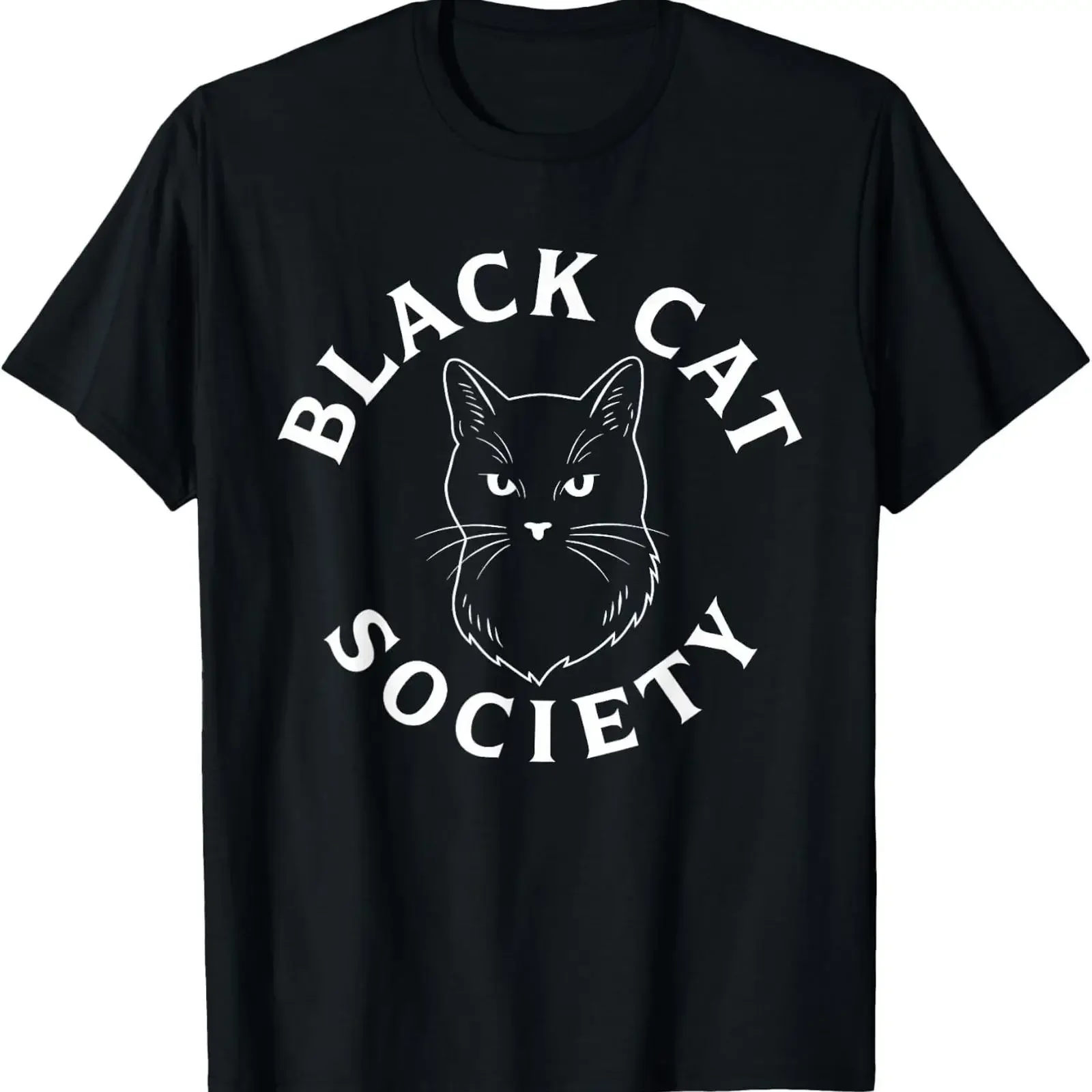 Black Cat Society Cute Kitten Lover Feline Pet Owner T Shirt vintage Washed homme Comfortable fashion graphic Casual Breathable