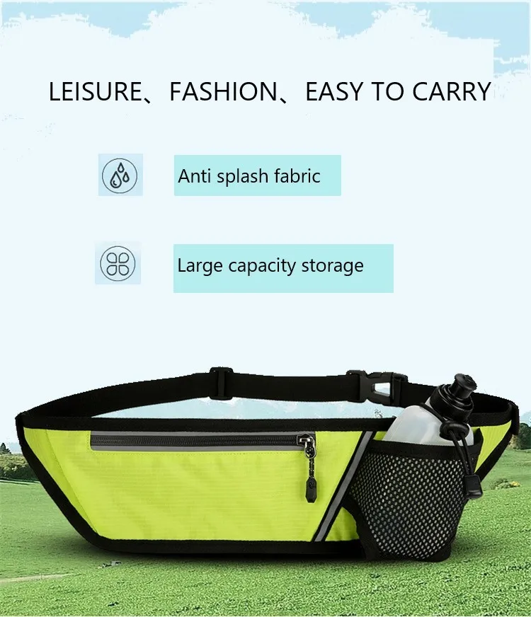 Outdoor Sports Bag Running Fitness Hiking Water Bottle Waist Bag Fashionable Night Running Belt Bag Gym Bag