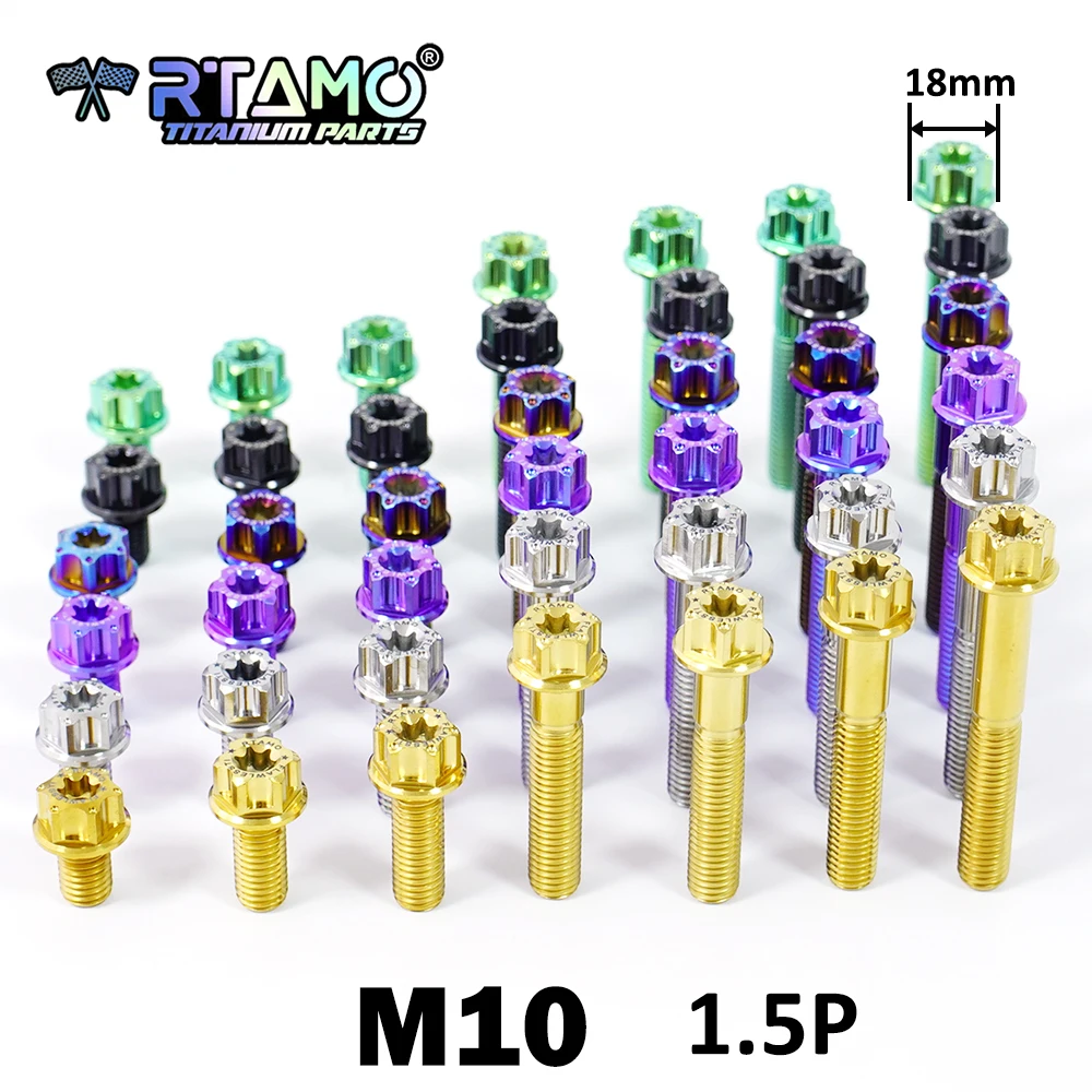 

RTAMO Titanium Bolt M10X23/25/30/50/55/60/70X1.5Pitch Torx Head Flange Screws for Bicycle and Motorbike Modification (1PC)