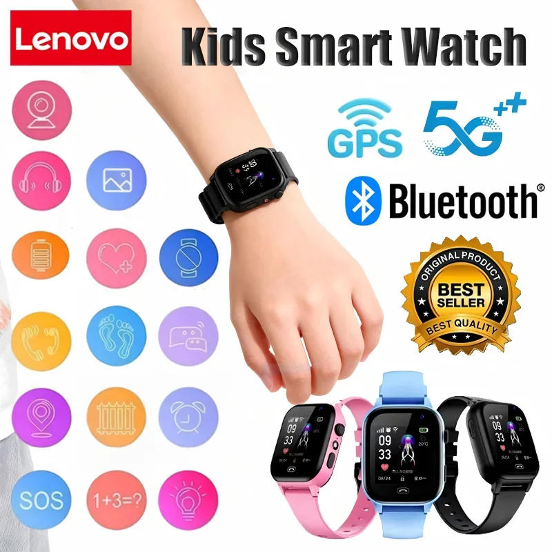 Lenovo Kinder Smartwatch 4G Wifi GPS SOS Standort Videoanruf Analogkarte Wasserdichte Uhr Kamera Jungen Mädchen Upgrade Neue Uhr