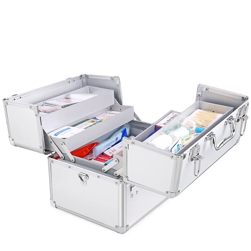 Large Double Open Medicine Storage Box, Household Capacity, Family Multi-Layer Medicine Case, First Aid Outcalls Medical Care