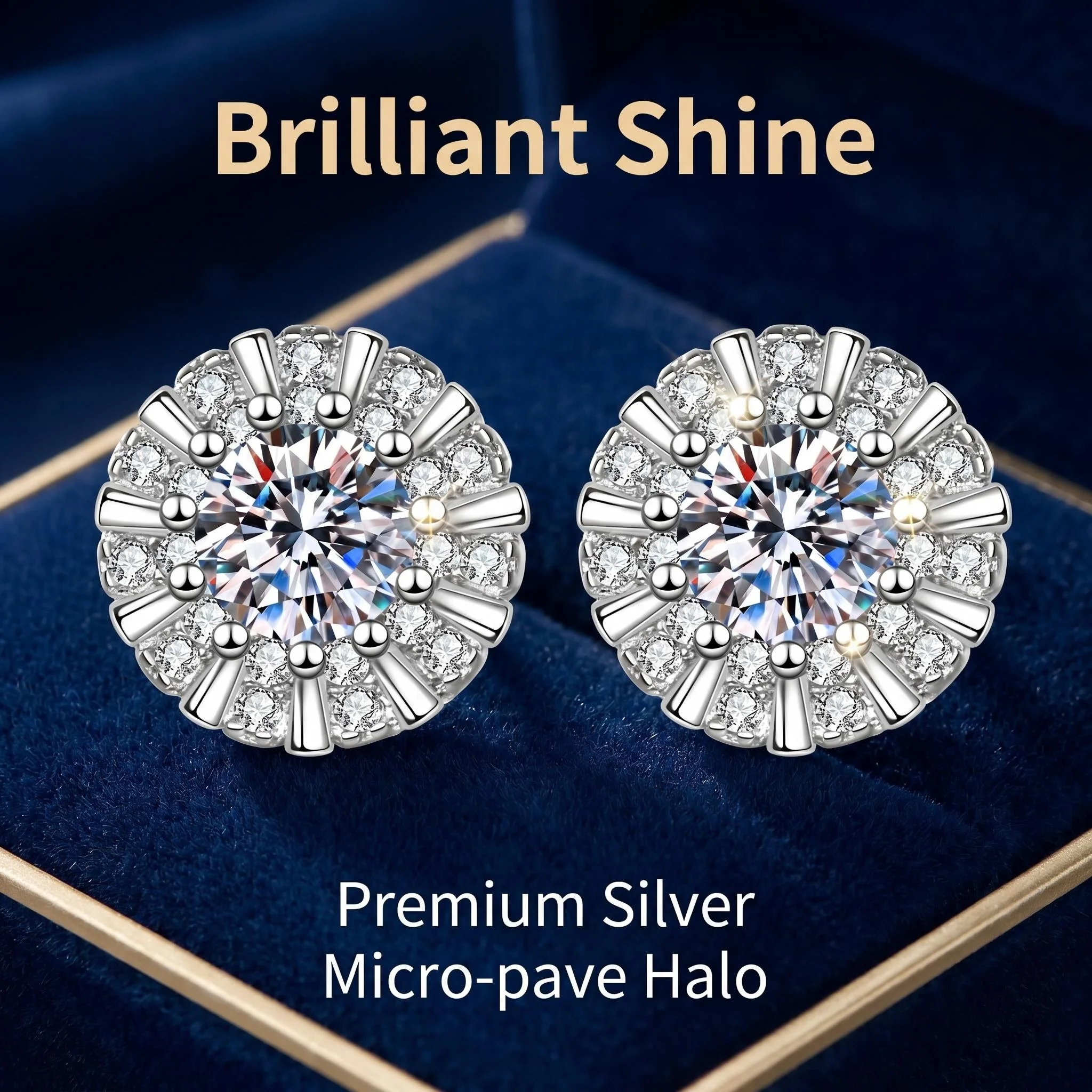 925 Sterling Silver Earrings Inlaid With Zircon Crystal Flower Earrings Charm Jewelry For Women Gift Engagement