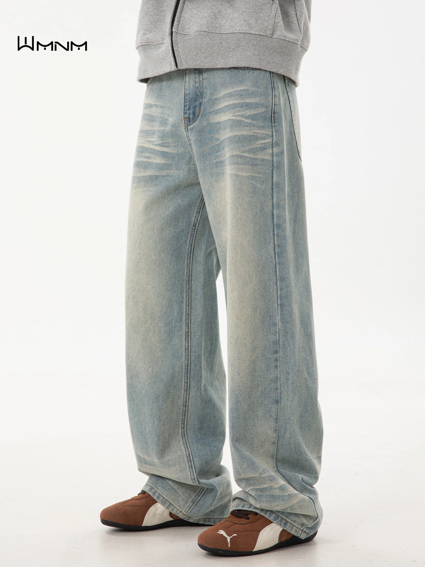 

American Retro Cleanfit Lightning Jeans Men's Waed Vintage Draped Micro Flared Straight Leg Wide Leg Pants