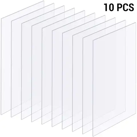 10pcs 5" x 7" Clear Acrylic Sheet Plexiglass Sheet with Protective Films on Both Sides Transparent Plastic Boards DIY Display