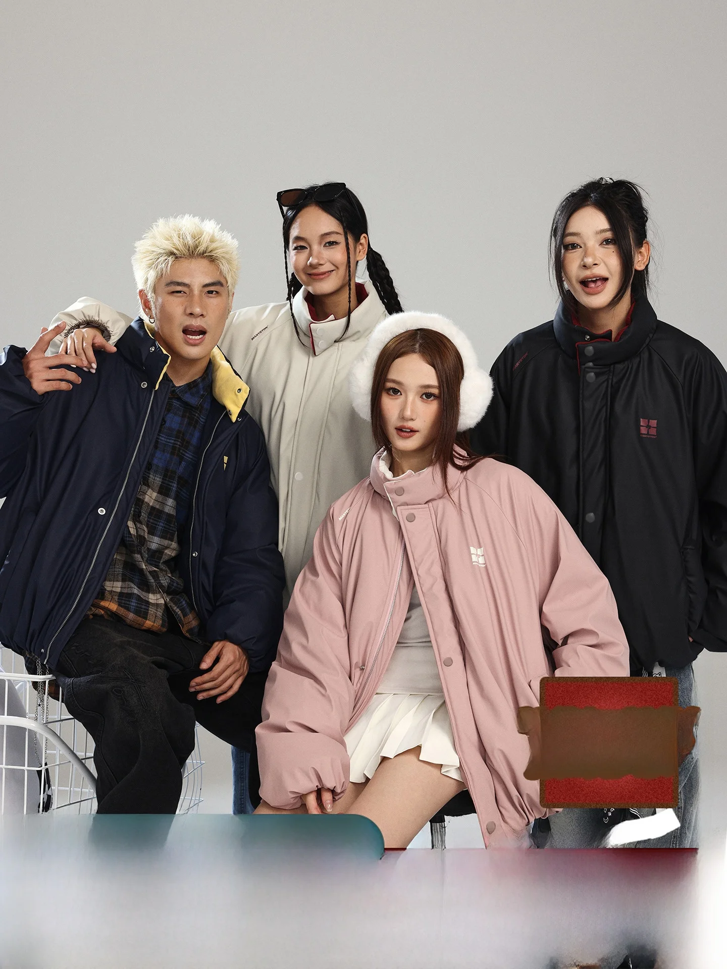 

MANYSTON American Sle Casual Stand Collar PU Leather Cotton Jaet Men's Winter Warm Loose Outerwear Youth Faion