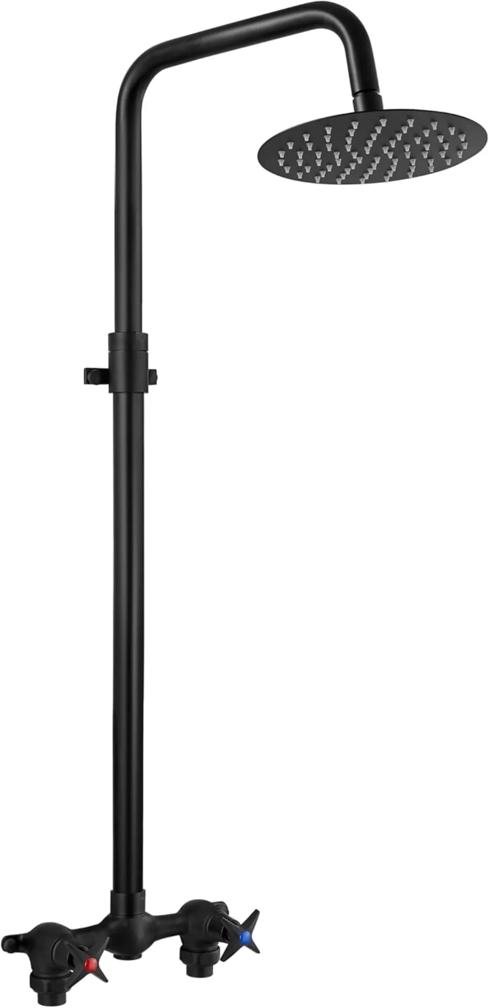 Outdoor Shower Kit Outdoor Shower Fixtures Faucet System Double Handle Exposed Shower with 8 Inch Rainfall Shower Head