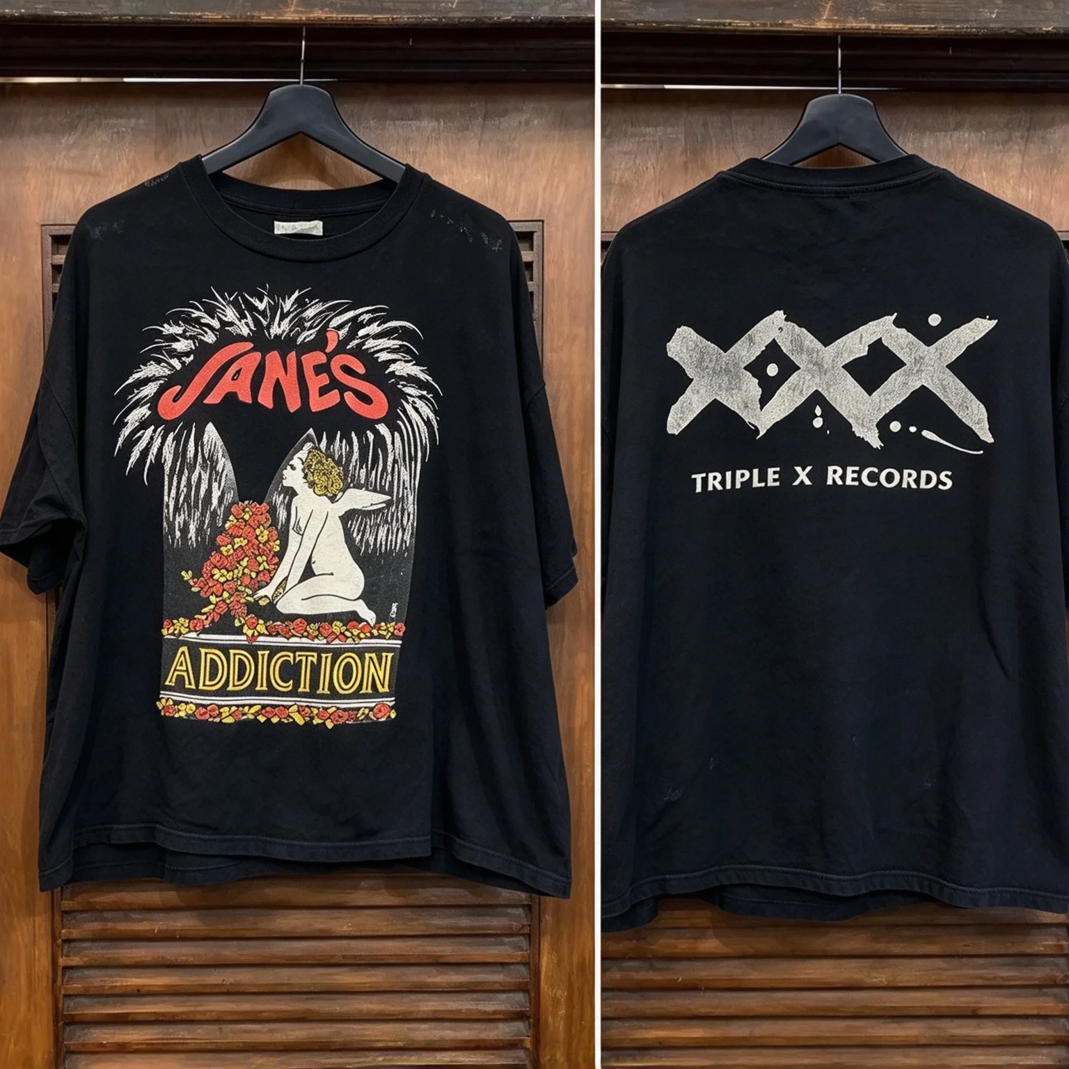 2026 Mens Womens Vintage Double Sided Graphic Tee Retro Cherub Floral Art Print Short Sleeve Oversize Cotton Streetwear T Shirt