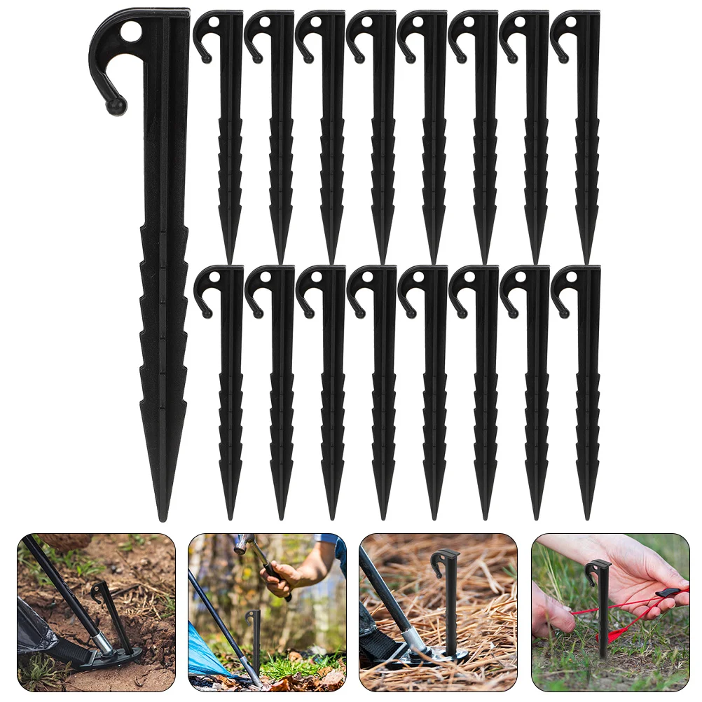 50 Pcs Windproof Nail Anchored Tent Stakes Camping Ground Nails Easy-to-operate Pegs Plastic Canopy-top