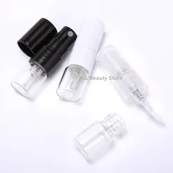 50/100/200pcs 1ML Portable Clear Glass Spray Refillable Bottle Perfume Bottle Sample Dispenser Perfume Pump Travel Bottle