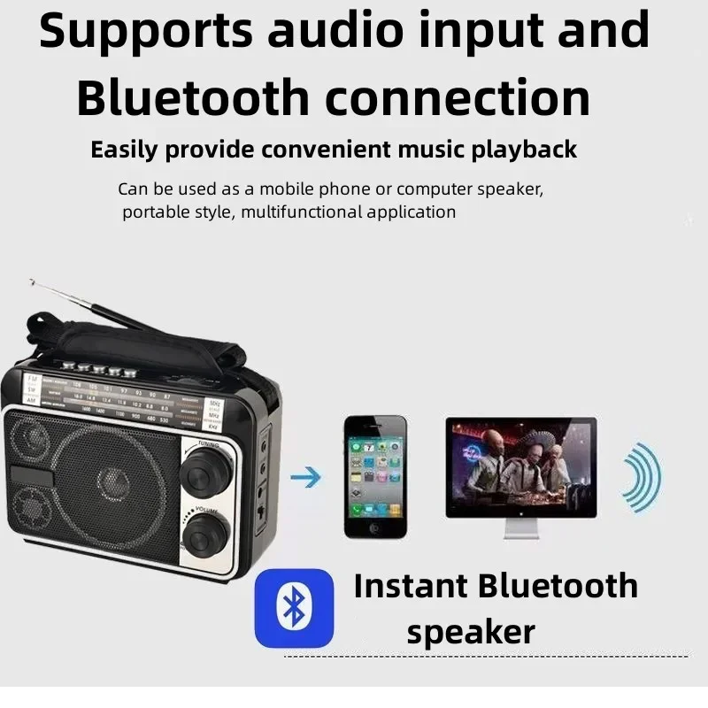 MK511 Radio FM ad alto Volume Multi Band altoparlante Bluetooth portatile Wireless a piena frequenza di alta qualità multifunzione FM/AM/SW/MP3