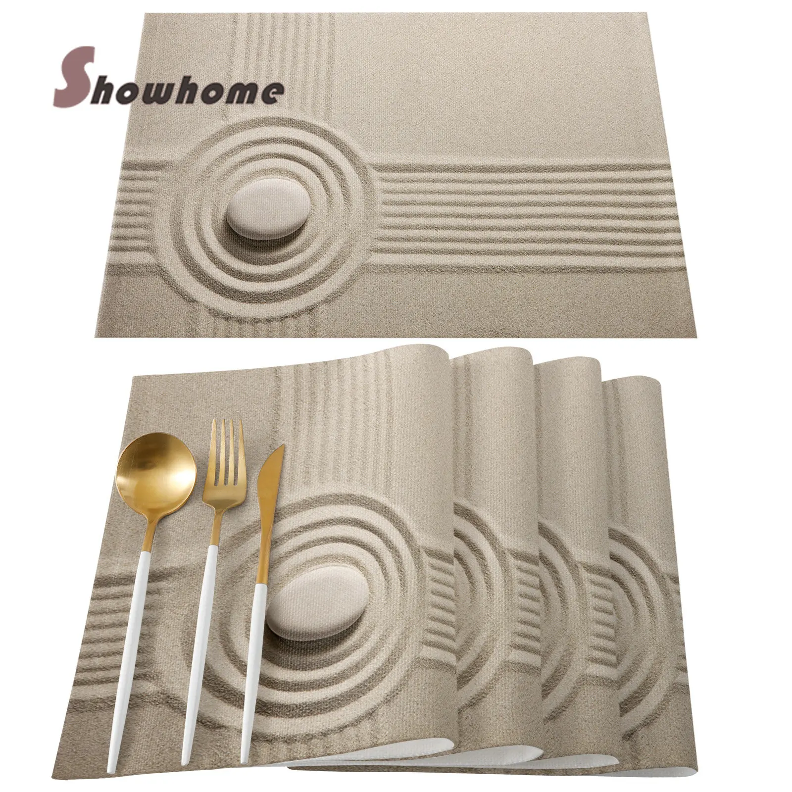 Zen Sand Stone Table Runner for Dining Table Wedding Decoration Tablecloth Home Party Decor Table Runner