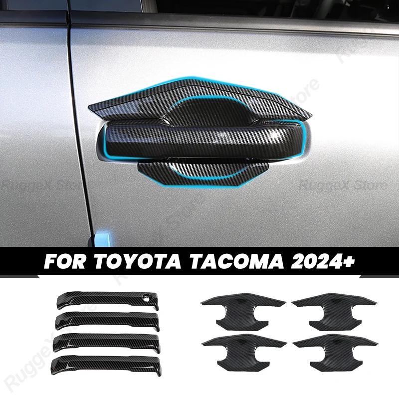 

Для Toyota Tacoma 2024+ Накладки на ручки дверей, защитная пленка для чаши ручки двери, внешние аксессуары для тюнинга автомобиля