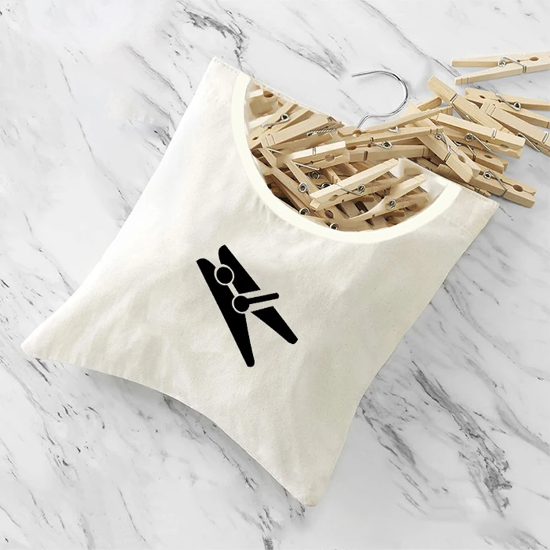 Clothespin Storage Bag Home Outdoor Hanging Organizer Washable Clothespin Pocket Capacity Hanging Bag Bathroom Storage Bag