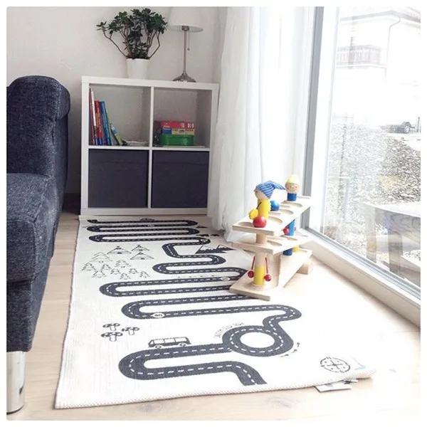 INS Nordic Home Adventure Game Carpet Kids Play Game Blanket Baby Crawling Pad Road Game Climbing Mat Room Decor Photo Props