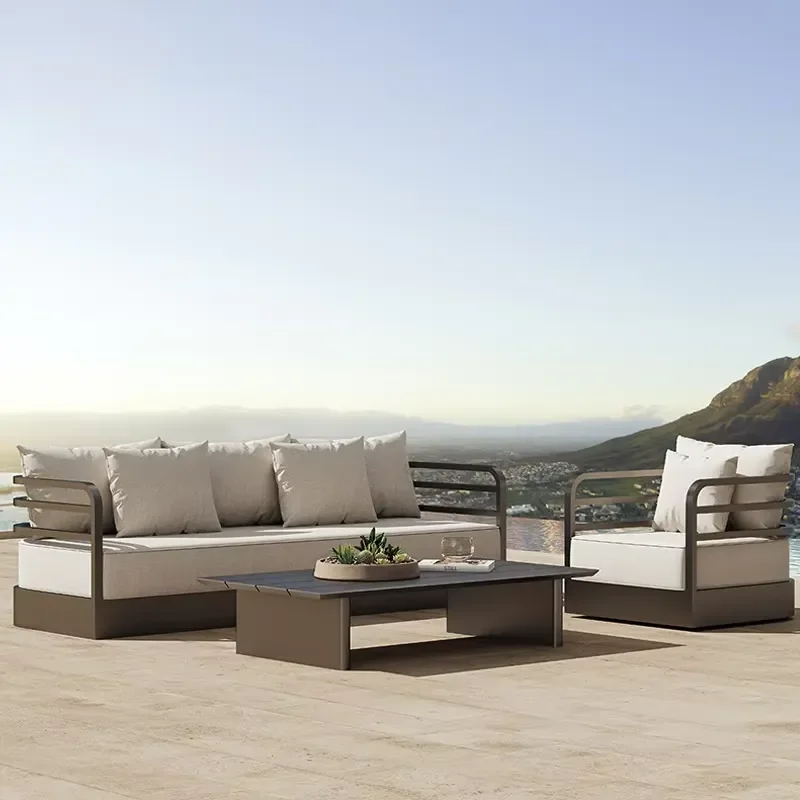 Outdoor Furniture Modern Aluminum Outdoor Sofa Set Garden Furniture Metal Hotels Furniture Waterproof Lounge Set