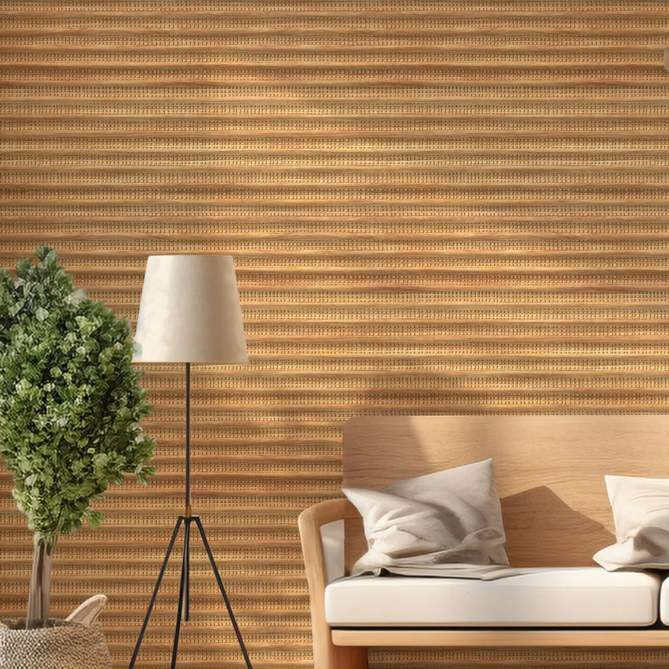 3D Grille Wood Grain Wallpaper Self-adhesive Furniture Renovation Sticker Home Decoration Kitchen Bathroom Waterproof Wall Paper