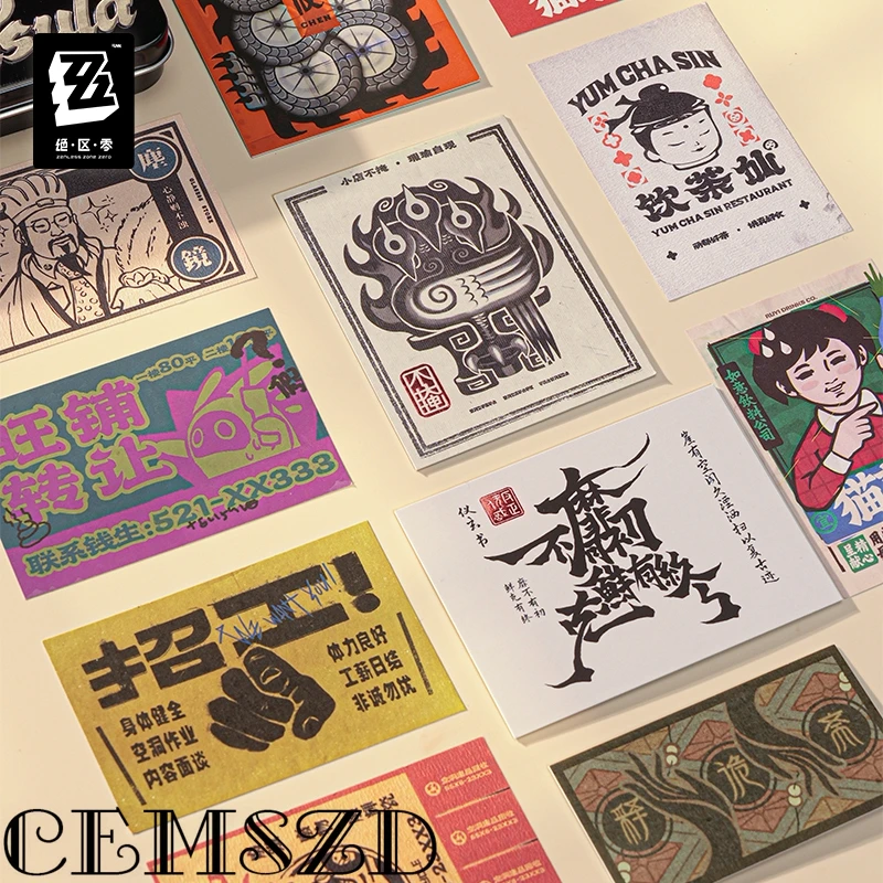 [Genuine] Game Zenless Zone Zero WAIFEI PENINSULA Cosplay Commemorative Tin Box Anime Sticker and Collectible Card Set