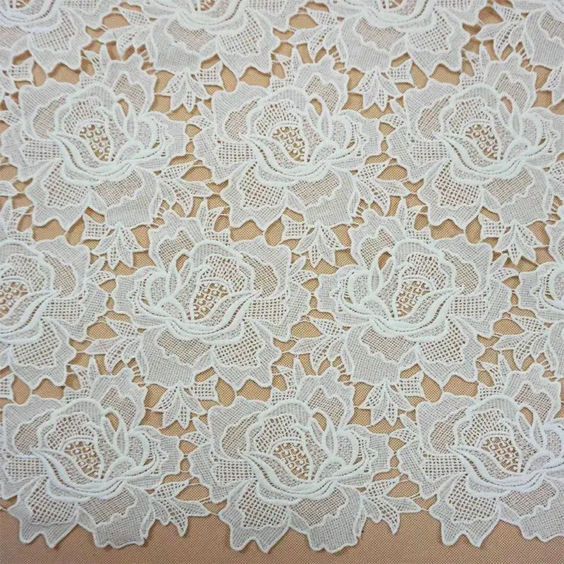 Tissu en dentelle blanc cassé pour robe de mariée, mode pour patients, savoir par cour