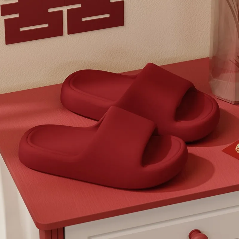 

2024 Wedding Slippers Joyful Wedding Universal Red Couple Couple Female Four Seasons Indoor Comfortable Casual Slippers