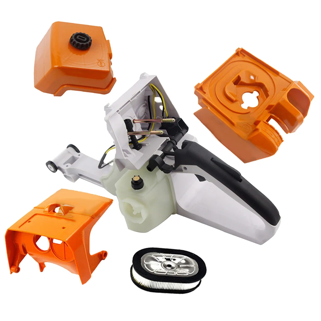 Gas Fuel Tank Housing Plastic Metal Rear Handle Assembly Lawn Mower Handles Replacement for Ms
