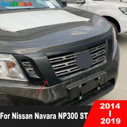 Front Center Grille Grills Cover Trim For Nissan Navara NP300 ST 2014 2015 2016 2017 2018 2019 Carbon Fiber Car Auto Accessories