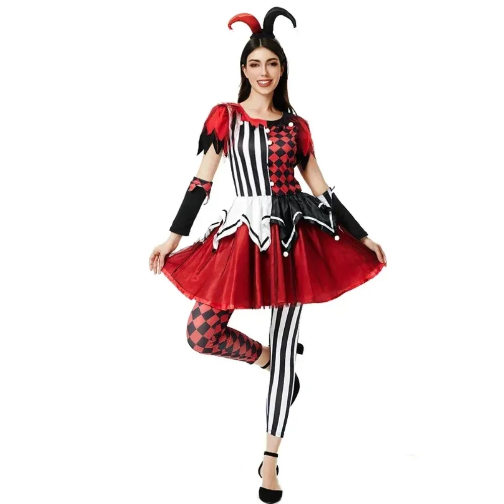 

XT8NEW Lady Colorful Circus Clown Costume Naughty Harlequin Joker Cosplay Carnival Halloween Fancy Dress PartyXT6@!
