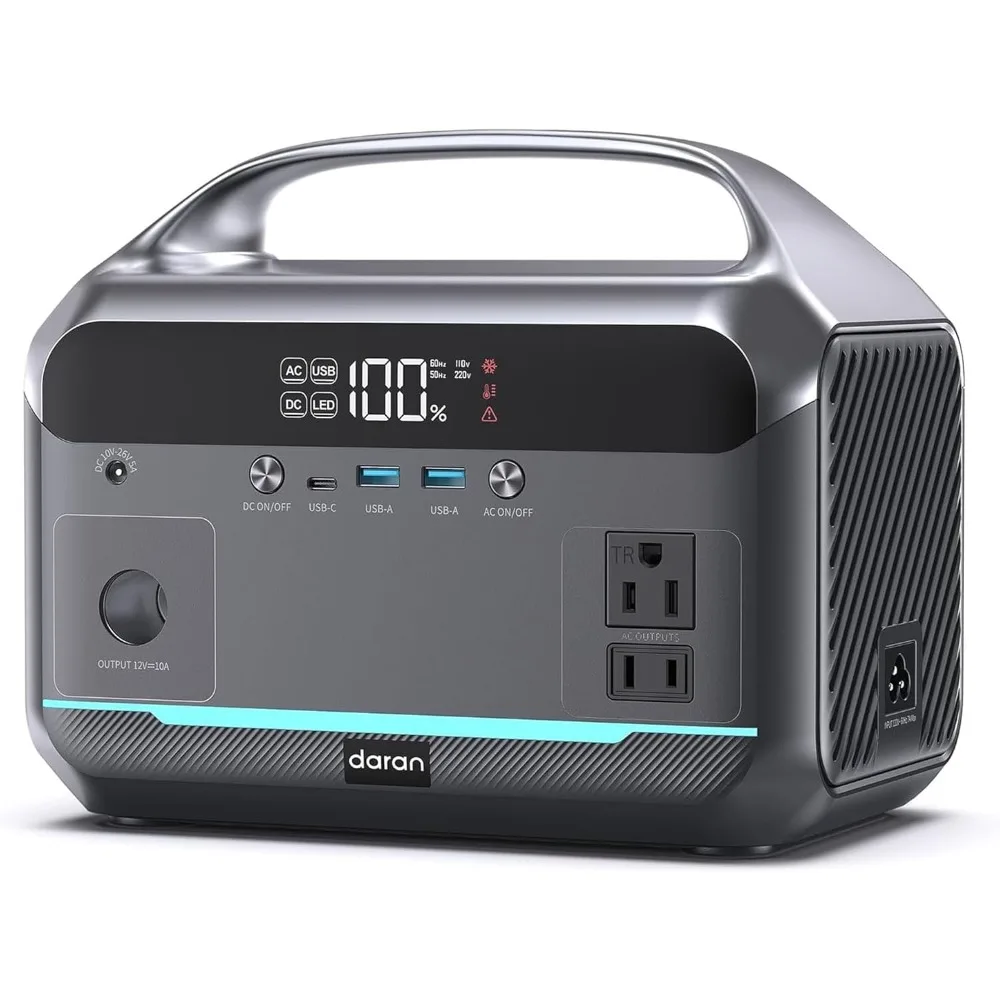 

Portable Power Station 600W Surge, 288Wh (90,000mAh) Solar Generator, LiFeP04 Battery with 300W AC Outlets, Power Bank
