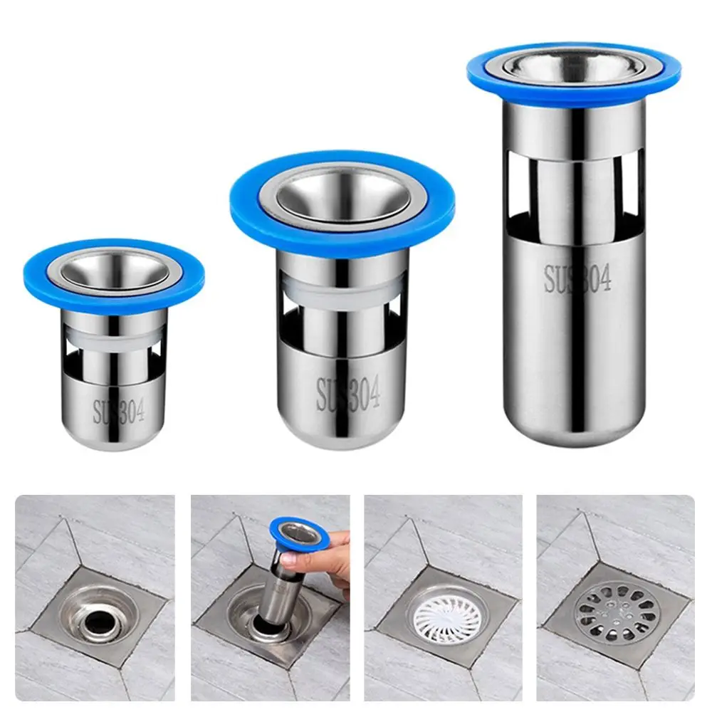 New Stainless Steel Floor Drain Core U-type Insect Proof Sealed Floor Drain Deodorant Bathroom Sewer Drain Home