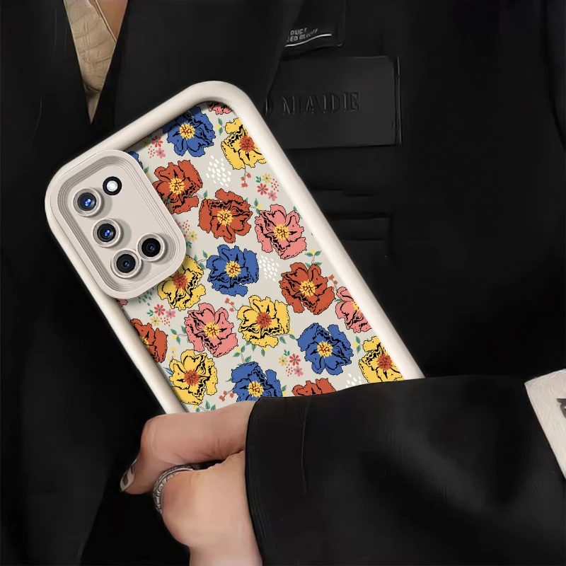 花柄スマホケース OPPO Realme Note 50 60 GT 6 Neo 5 Narzo 70X 60X N65 N63 N55 N53 30A 20A 耐衝撃 マットシリコンカバー