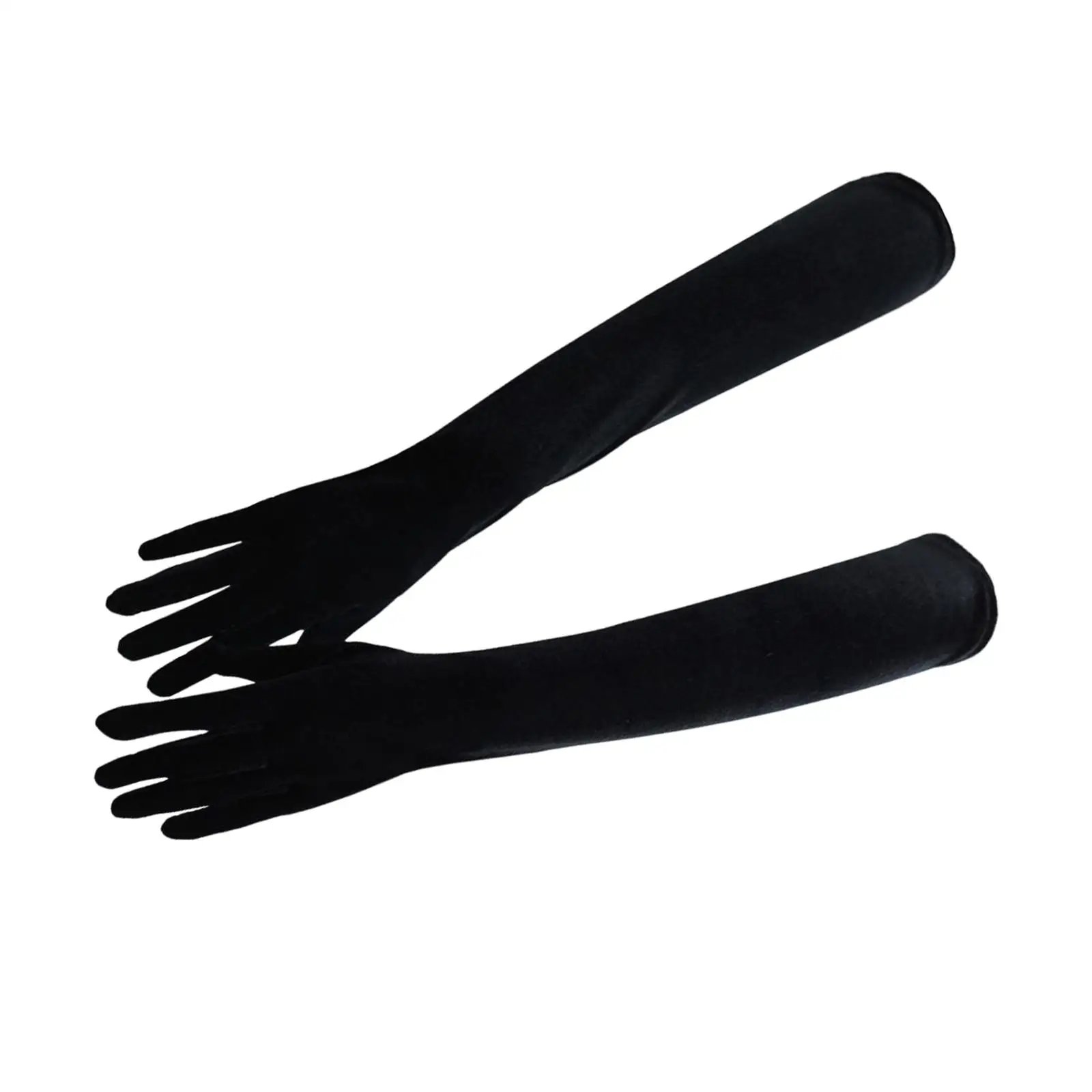 

Fashion Long Velvet Gloves Black Dancing Gloves for Party Opera Marriage