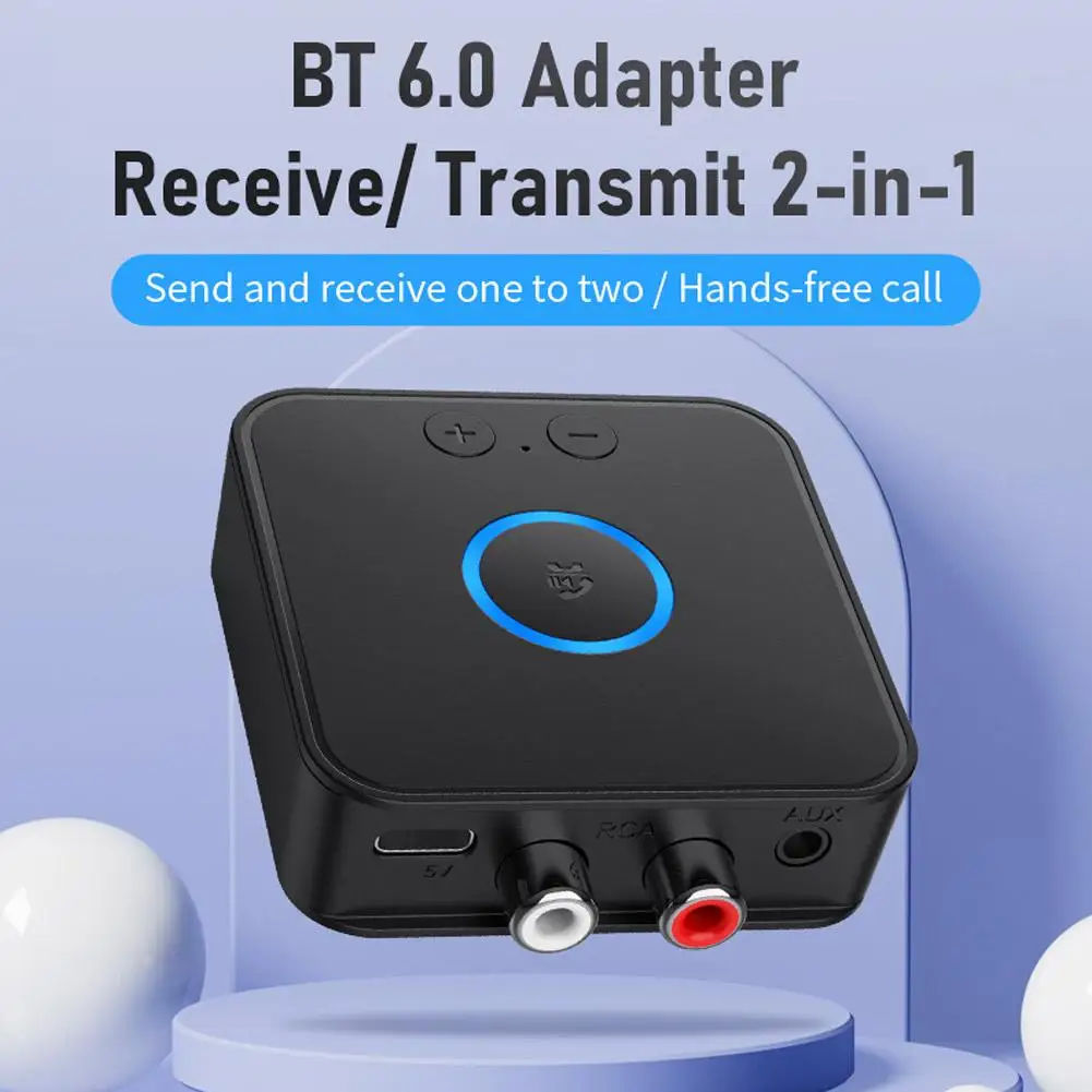 Bluetooth 6.0 Audio Receiver Transmitter 3.5mm Jack 2RCA HIFI Music Dual Stream Wireless Adapter For Car Speaker PC Wholesales