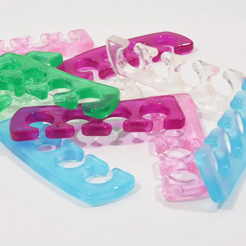2 Stück (1 Paar) weicher Silikon-Finger-Zehenspreizer, weiches Silikon, 5 Farben, flexible Finger-Zehen-Abstandshalter für Nagellack- und Pediküre-Werkzeuge – Detail 13