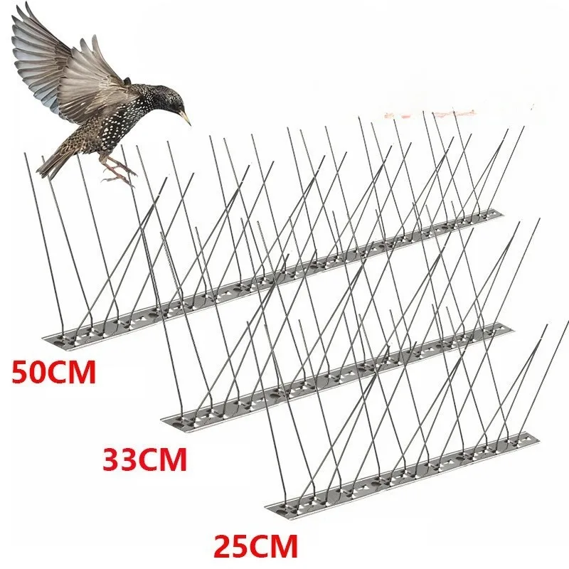 Stainless Steel Bird Spikes Anti Pigeon Fence Spikes Squirrel Defender Spike Garden Balcony Bird Repeller Deterrent Thorn Nail