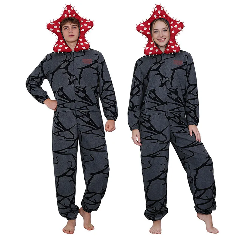 

2026 New Winter Cannibal Flower Pajamas Cosplay Costume Hooded Jumpsuit Comfortable Sleepsuit For Adults Cute Christmas Pajamas