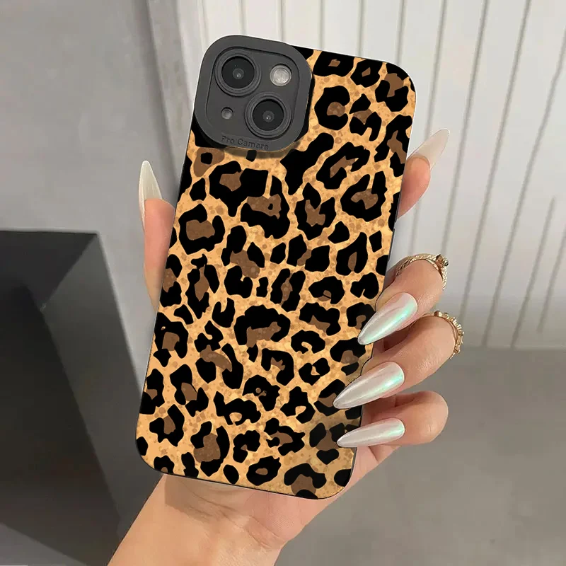 Fashion Leopard Heart Phone Case For Xiaomi Mi 14T 12T 11T 11 10T Poco X5 F5 X4 M4 F4 X3 M3 Pro Lite 4G 5G Soft Silicone Cover