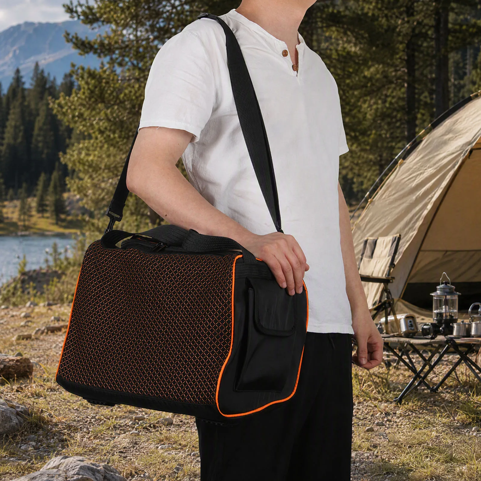 Waterproof Oxford Speaker Bag for BandBox Trio PE Foam Padded Multi Pocket Adjustable Strap Case