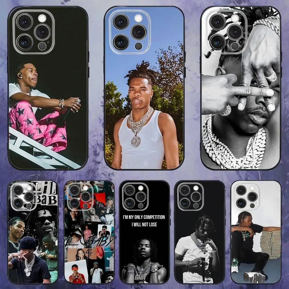 

L-Lil Baby Rapper Phone Case For iPhone 16e,16,15,14,13,12,11,Pro,X,XS,Max,XR,Plus,Mini Soft Black Cover